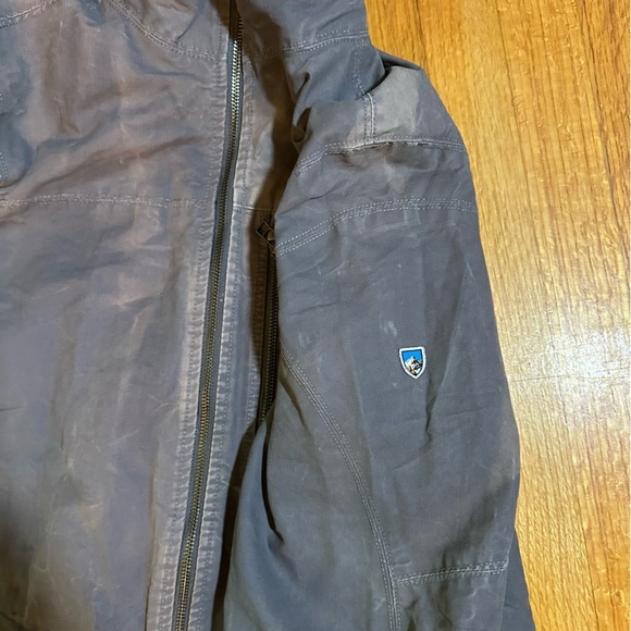 Kuhl Vintage Patina Dyed Zip Up Work Outdoors Canvas Jacket Mens Size S Gray - Picture 9 of 14